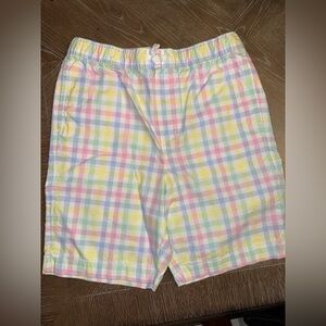 Janie and Jack Gingham Poplin Pull-On Short in White Gingham Size 16 Easter